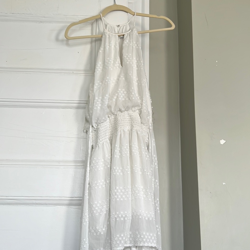 Do+Be White halter tie dress